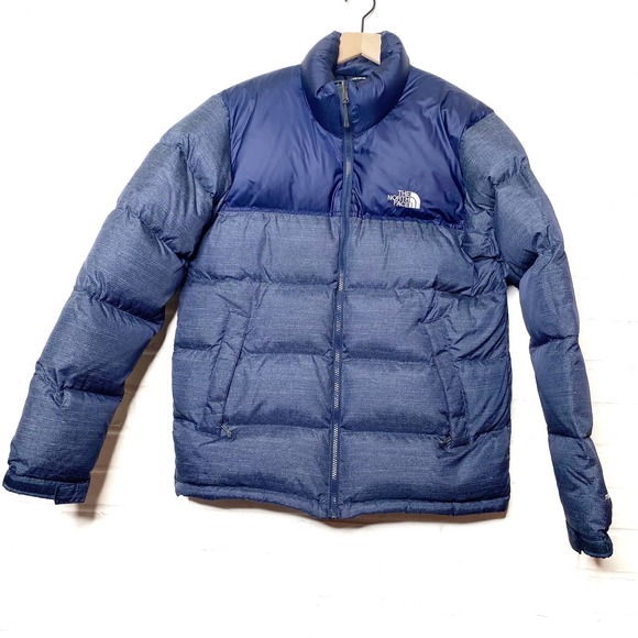 north face puffer jacket navy blue